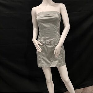 Vintage Mcbling y2k Guess Collection Strapless Silver Belted Dress